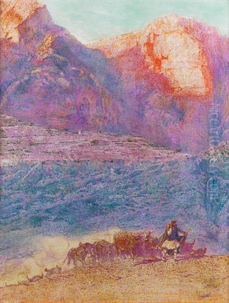 A View Of Delphi Oil Painting by Francois Gaillard