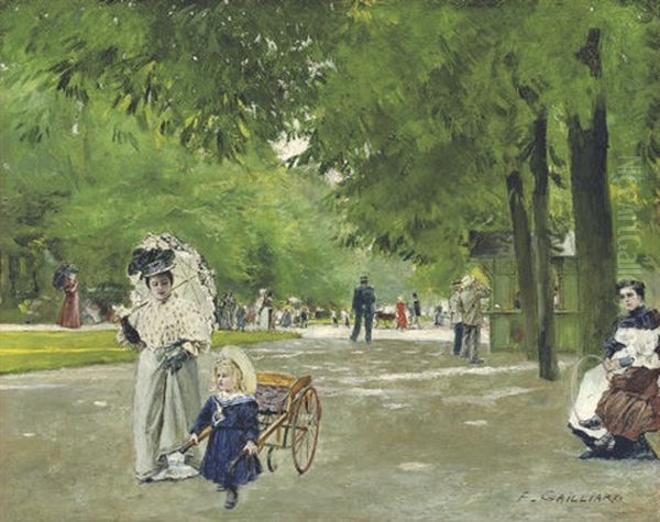 La Promenade Oil Painting by Franz (Bernard) Gailliard
