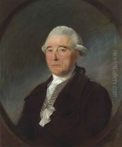 Portrait Of A Gentleman, (jean-francois Antoine Rivas (1730-1808)?), Bust-length, In A Black Coat And White Stock Oil Painting by Thomas Gainsborough