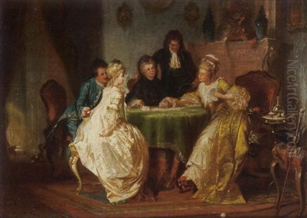 Trickreiches Kartenspiel Oil Painting by Jakob Emanuel Gaisser