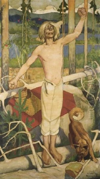 La Malediction De Kullervo Oil Painting by Akseli Valdemar Gallen-Kallela