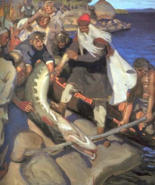 Den Stora Gaddan Oil Painting by Akseli Valdemar Gallen-Kallela
