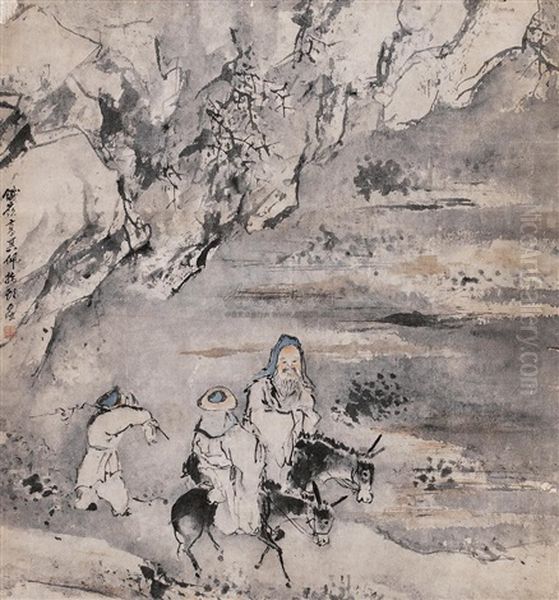 Landscape And Character Oil Painting by  Gao Qipei