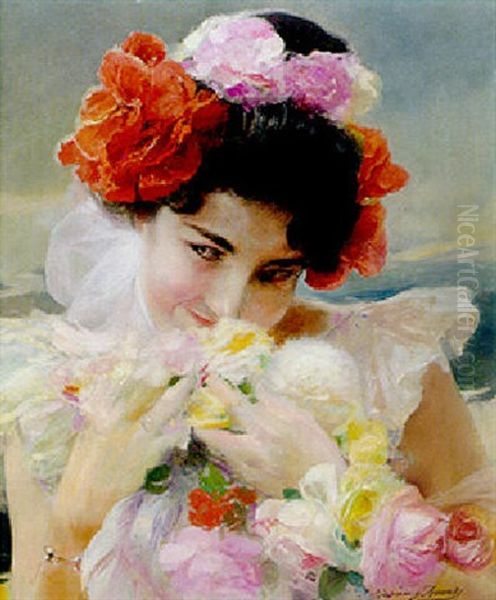 The Scent Of Spring Oil Painting by Jose Garcia y Ramos