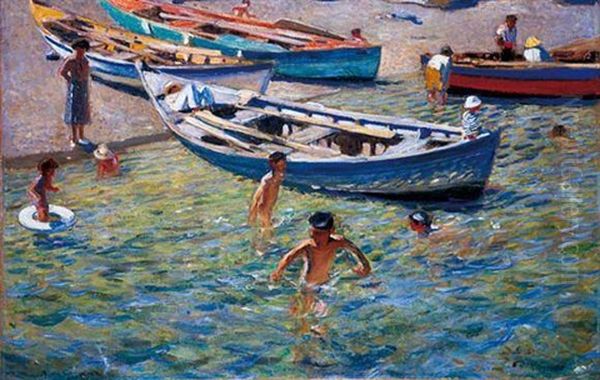 Le Bain Oil Painting by Raoul du Gardier
