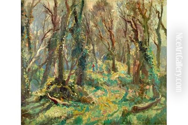 Lamorna Woods Oil Painting by Stanley Horace Gardiner