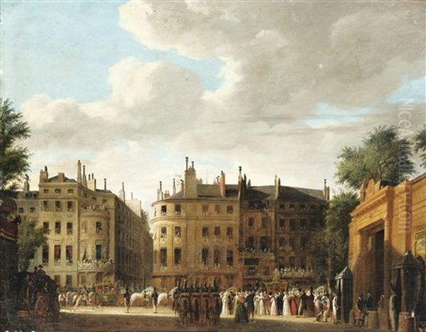 Cortege Du Bapteme Du Roi De Rome, Paris Oil Painting by Hippolyte Jean Baptiste Garneray