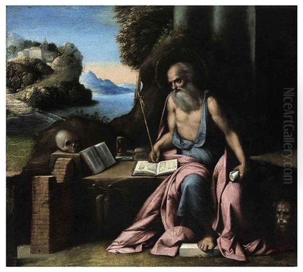 Saint Jerome In The Wilderness Oil Painting by Benvenuto Tisi da Garofalo