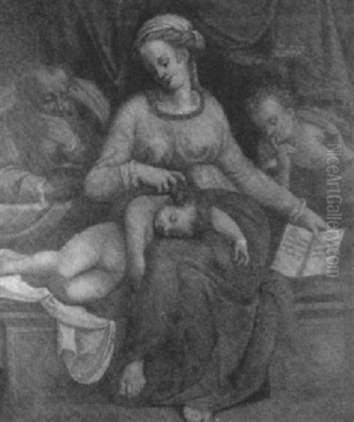 La Sainte Famille Oil Painting by Bernardino Gatti