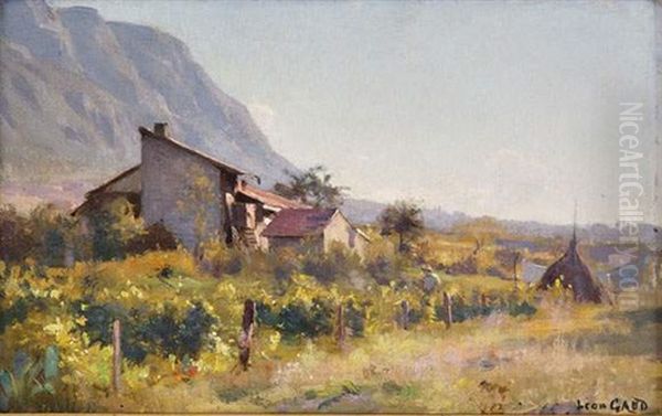 Au Pied Du Saleve Oil Painting by Leon Gaud