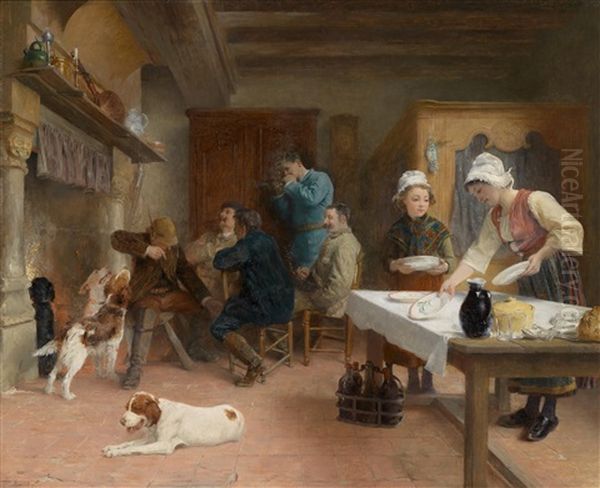 Nach Der Jagd Oil Painting by Alphonse Gaudefroy