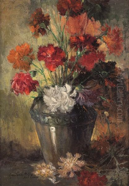 Vaso Con Fiori Oil Painting by Pietro Gaudenzi