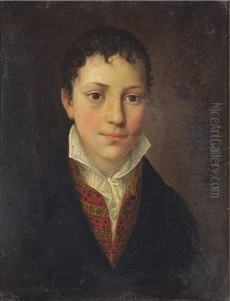 Portratt Av Pojke Oil Painting by Ernst Paul Gebauer