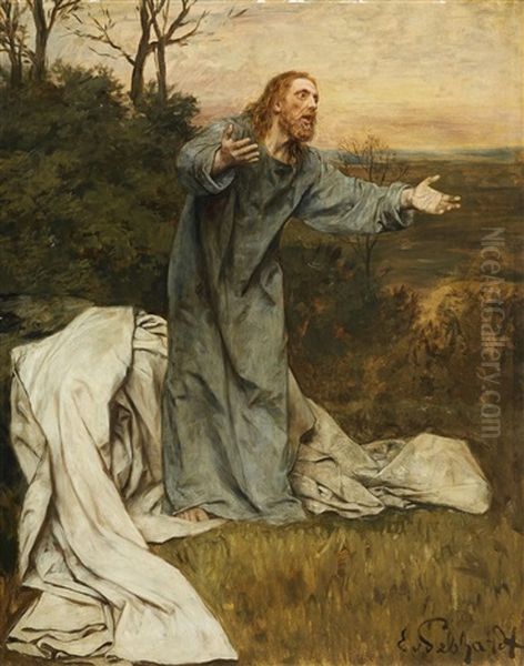 Christ Oil Painting by Eduard (Karl-Franz) von Gebhardt