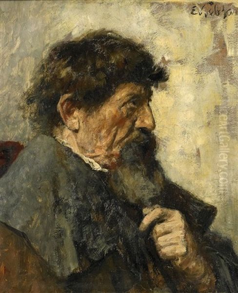 Gelehrtenportrat Oil Painting by Eduard (Karl-Franz) von Gebhardt