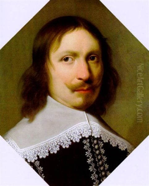 Bildnis Eines Herrn Mit Spitzenkragen Oil Painting by Wybrand Simonsz de Geest the Elder