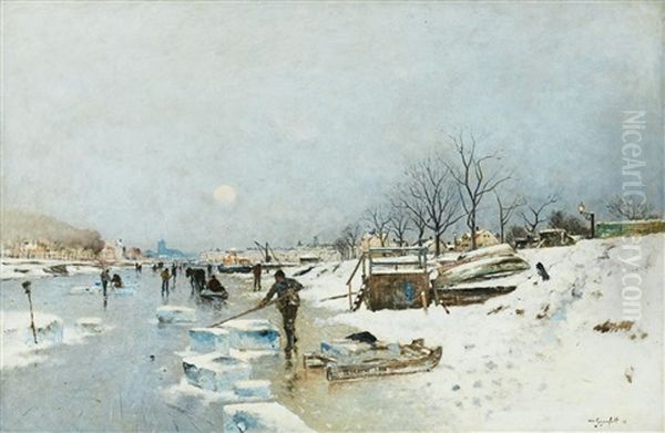 Isupptagning Pa Fyrisan Oil Painting by Wilhelm von Gegerfelt