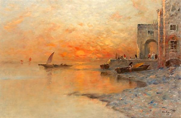 Solnedgang Vid Medelhavet Oil Painting by Wilhelm von Gegerfelt