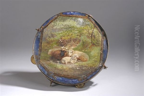 Les Moutons En Foret Oil Painting by Jules Bertrand Gelibert