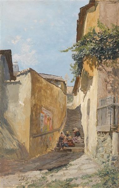 Stiege In Stein Oil Painting by Johann Nepomuk Geller