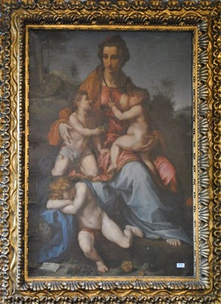 Sans Titre (maternite) Oil Painting by Felix-Francois-Barthelemy Genaille