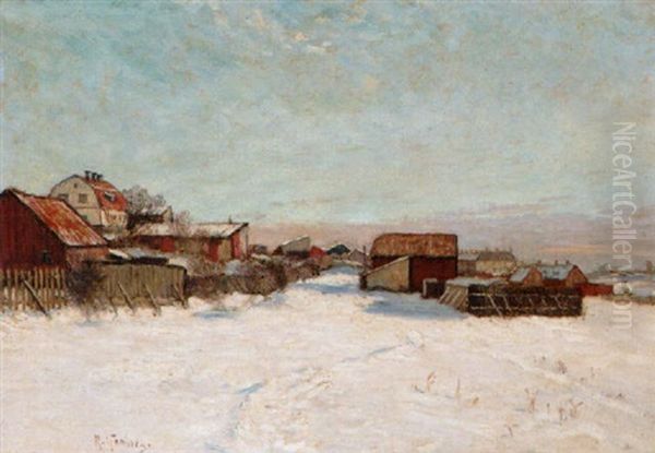 Motiv Fran Zinkensdamm, Stockholm Oil Painting by Anton Genberg