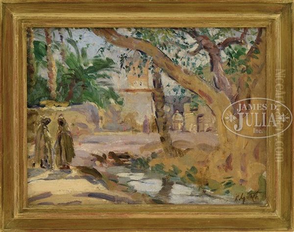 Orientalist Landscape Oil Painting by Lillian Genth
