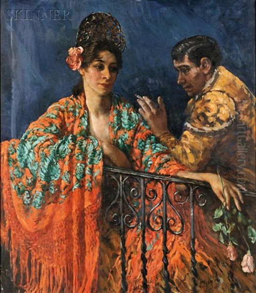 La Novia Del Torero (bullfighter And Sweetheart) Oil Painting by Lillian Genth