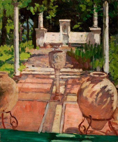 In The Garden Oil Painting by Lillian Genth