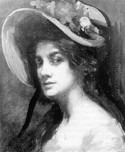 Portrait Of A Woman With A Bonnet Oil Painting by Lillian Genth