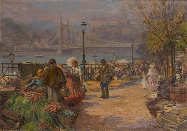 Jour De Marche Le Long Du Danube Oil Painting by Imre Gergely
