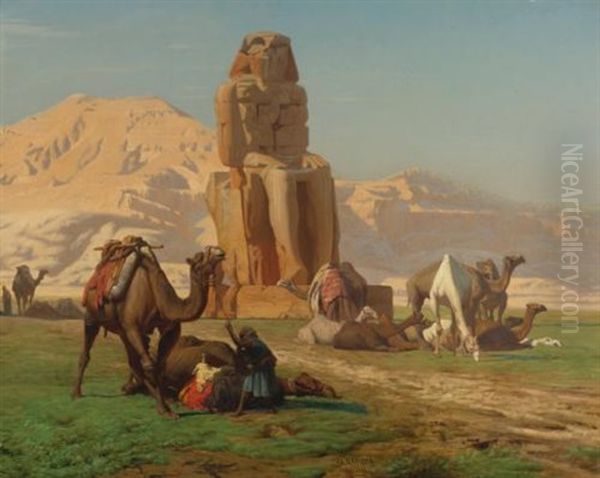 The Colossus Of Memnon Oil Painting by Jean-Leon Gerome