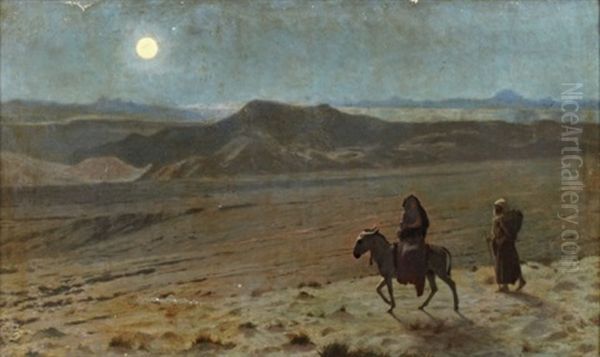 La Fuite En Egypte (la Nuit) Oil Painting by Jean-Leon Gerome