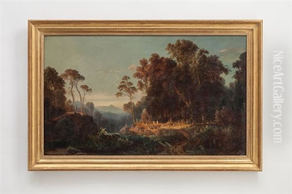 Der Turkische Friedhof Bei Rom Oil Painting by Alexius Geyer