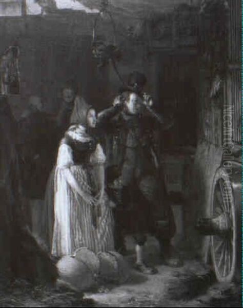 Ein Besuch Im Zoo Oil Painting by Johann Geyer