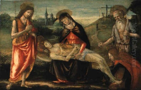 Compianto Sul Cristo Morto Oil Painting by Davide Bigordi Ghirlandajo