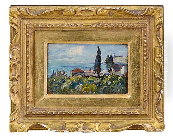 Scorcio Del Lago Oil Painting by Benedetto Ghivarello