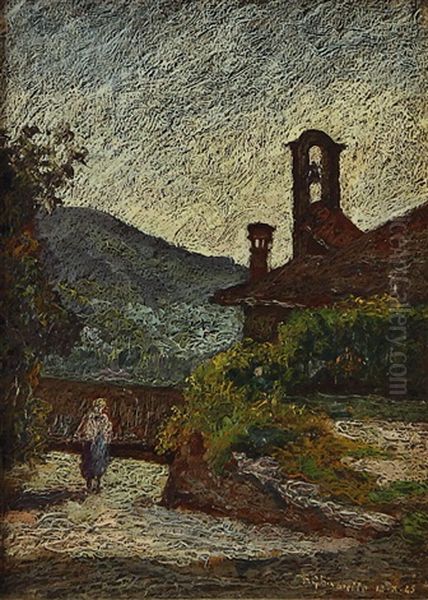 Tramonto A Santa Margherita Oil Painting by Benedetto Ghivarello