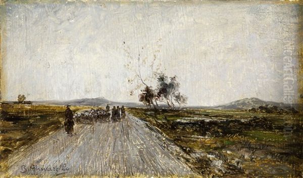 Ritorno Dal Pascolo Oil Painting by Benedetto Ghivarello