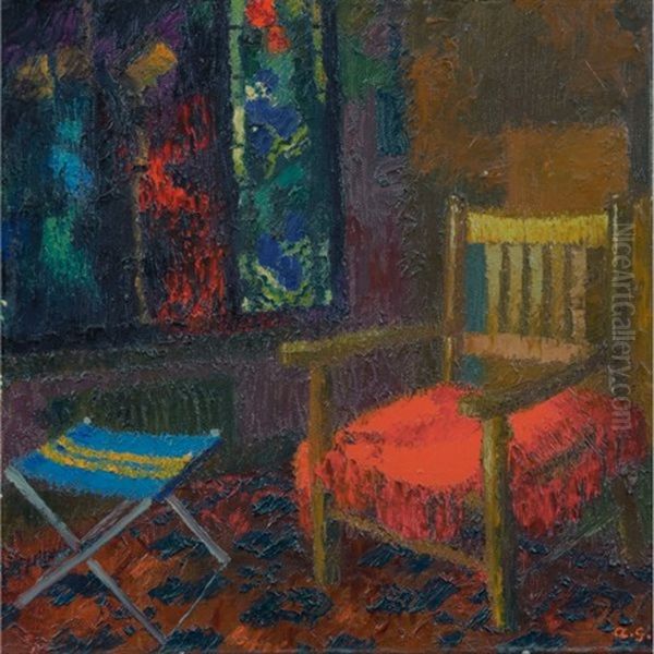 Im Atelier Iii (in The Studio Iii) Oil Painting by Augusto Giacometti