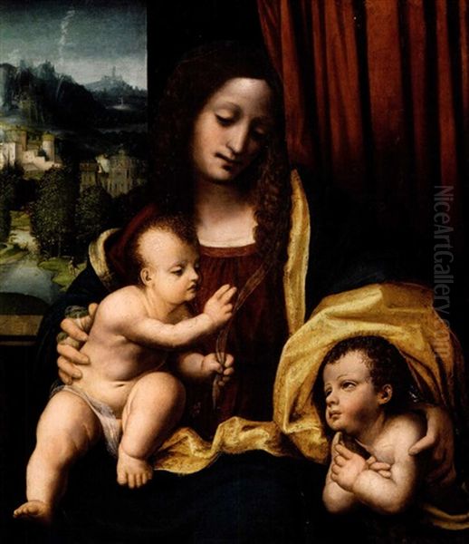 Madonna Mit Jesus Und Johannes Oil Painting by  Giampietrino