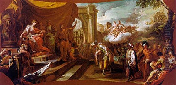 Aeneas Before Queen Dido Oil Painting by Corrado Giaquinto