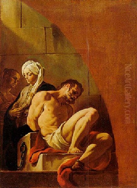 A Captive Slave And Two Moors Oil Painting by Corrado Giaquinto