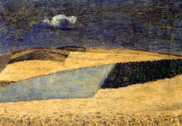Modne Kornmarker,  (fussingo, Ved Randers) Oil Painting by Harald Giersing