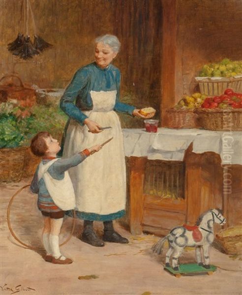 May I Have An Apple? Oil Painting by Victor Gabriel Gilbert