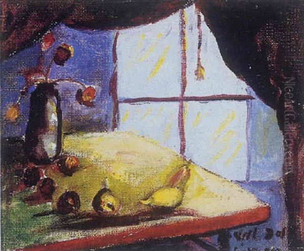 Vase And Fruit Oil Painting by Selden Connor Gile