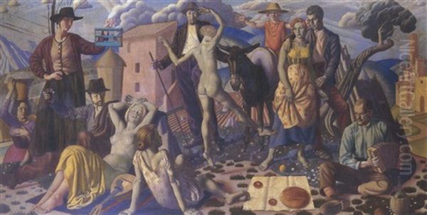 Allegory Oil Painting by Colin Unwin Gill
