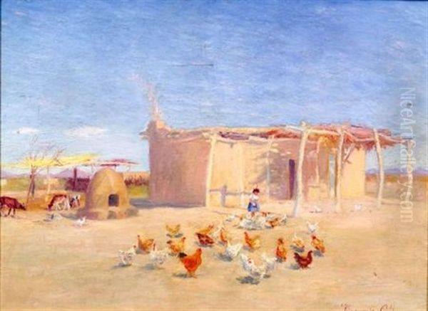 Pueblo Oil Painting by Mariquita Gill