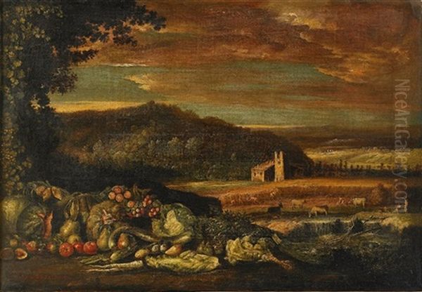 Skordelandskap Oil Painting by Jan Pauwel Gillemans the Younger
