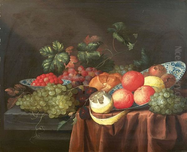 Nature Morte De Fruits Oil Painting by Jan Pauwell Gilmans the Elder